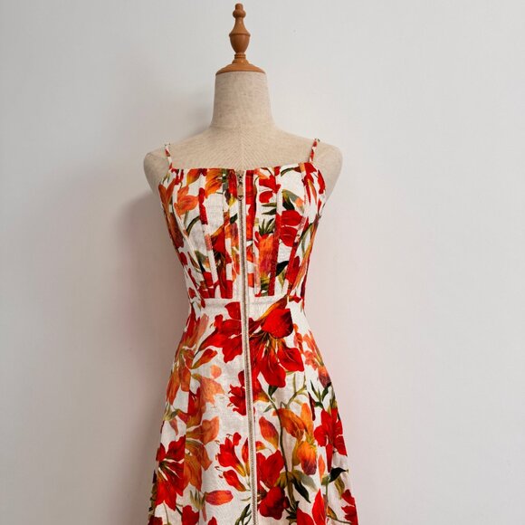 Zimmermann Tranquillity floral linen midi dress - Picture 4 of 11